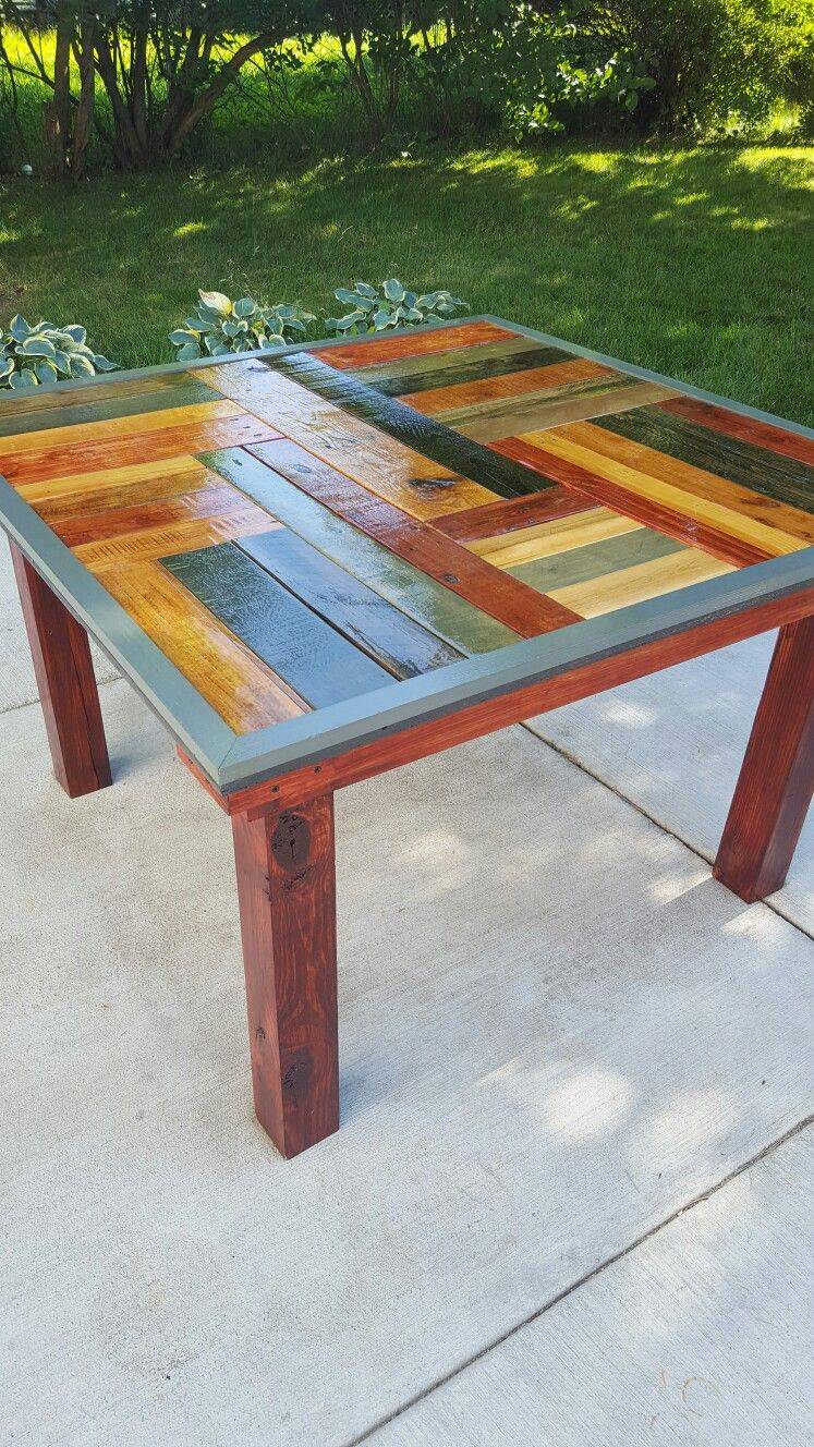 Unique Wooden Shape Garden Table Set Design