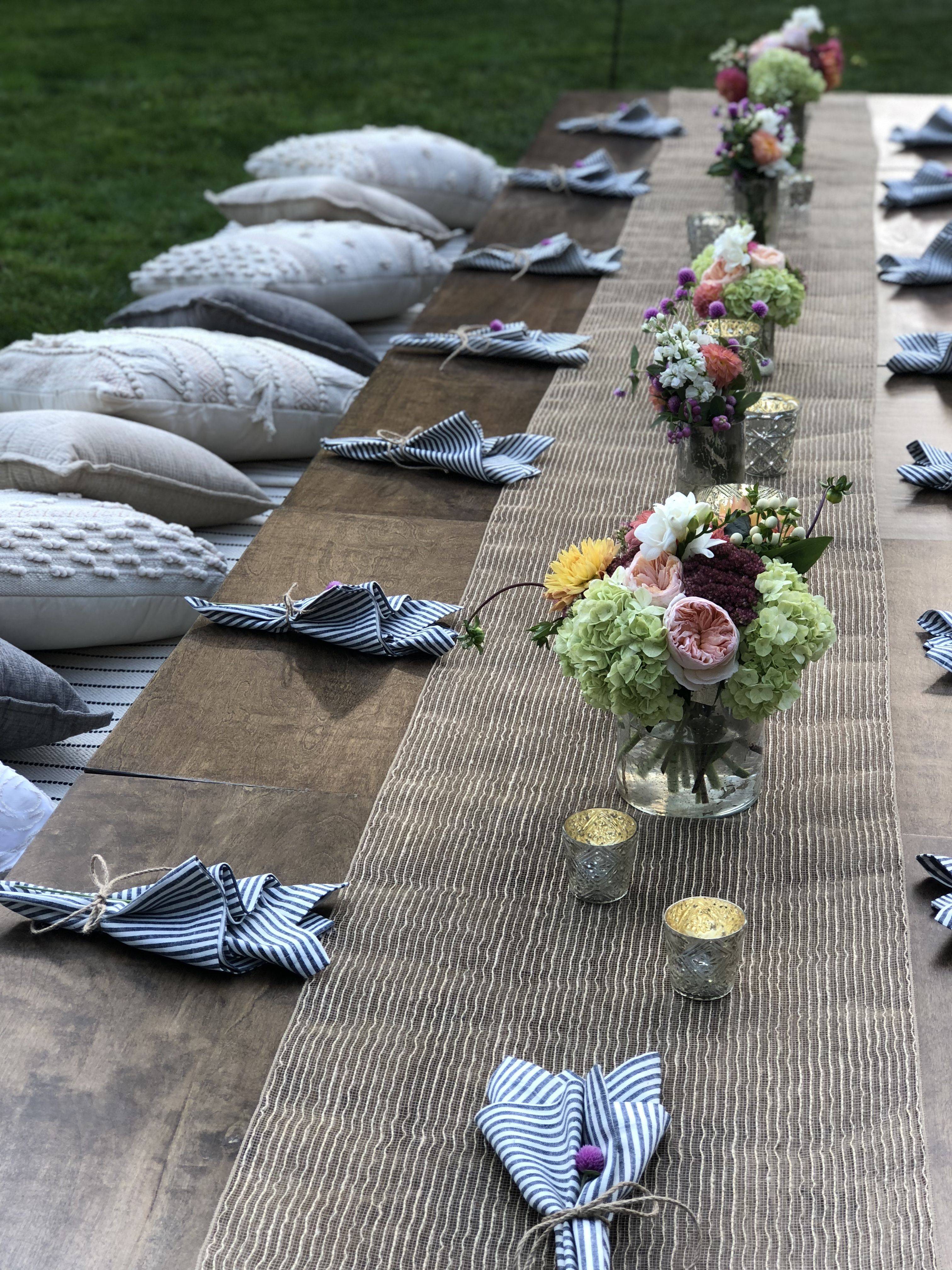 Turquoise Picnic Table