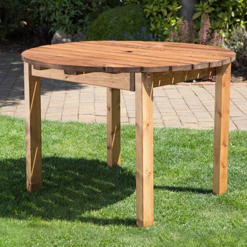 Large Round Eucalyptus Wood Lazy Susan Dining Table Outdoor