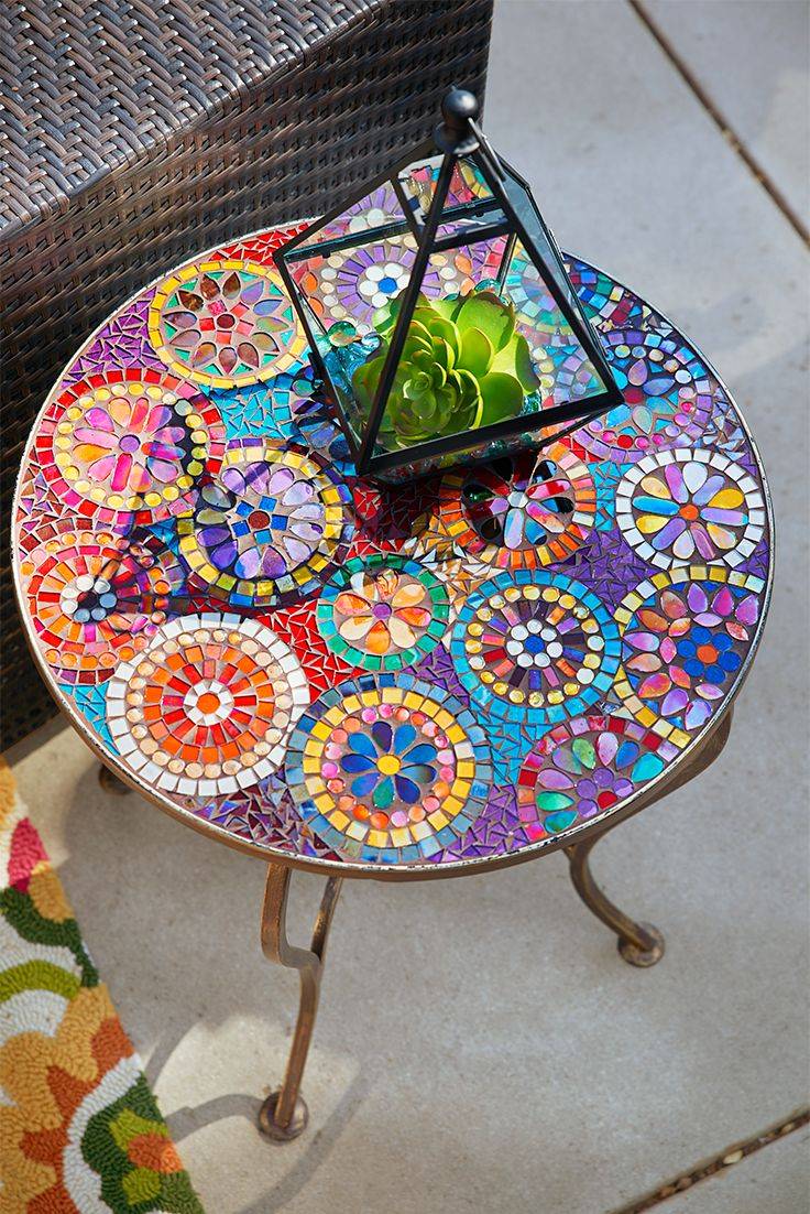 Stylish Mosaic Garden Table