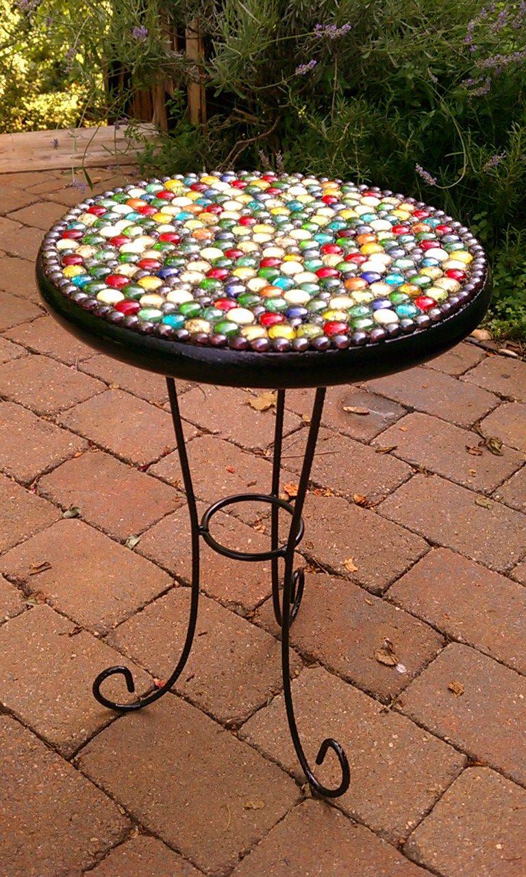Mosaic Cd Garden Table Craftspiration Handimania