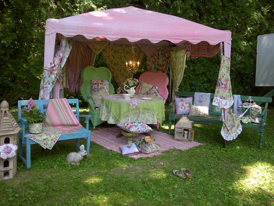 Vintage Cottage Shabby Chic Decor Tea Party