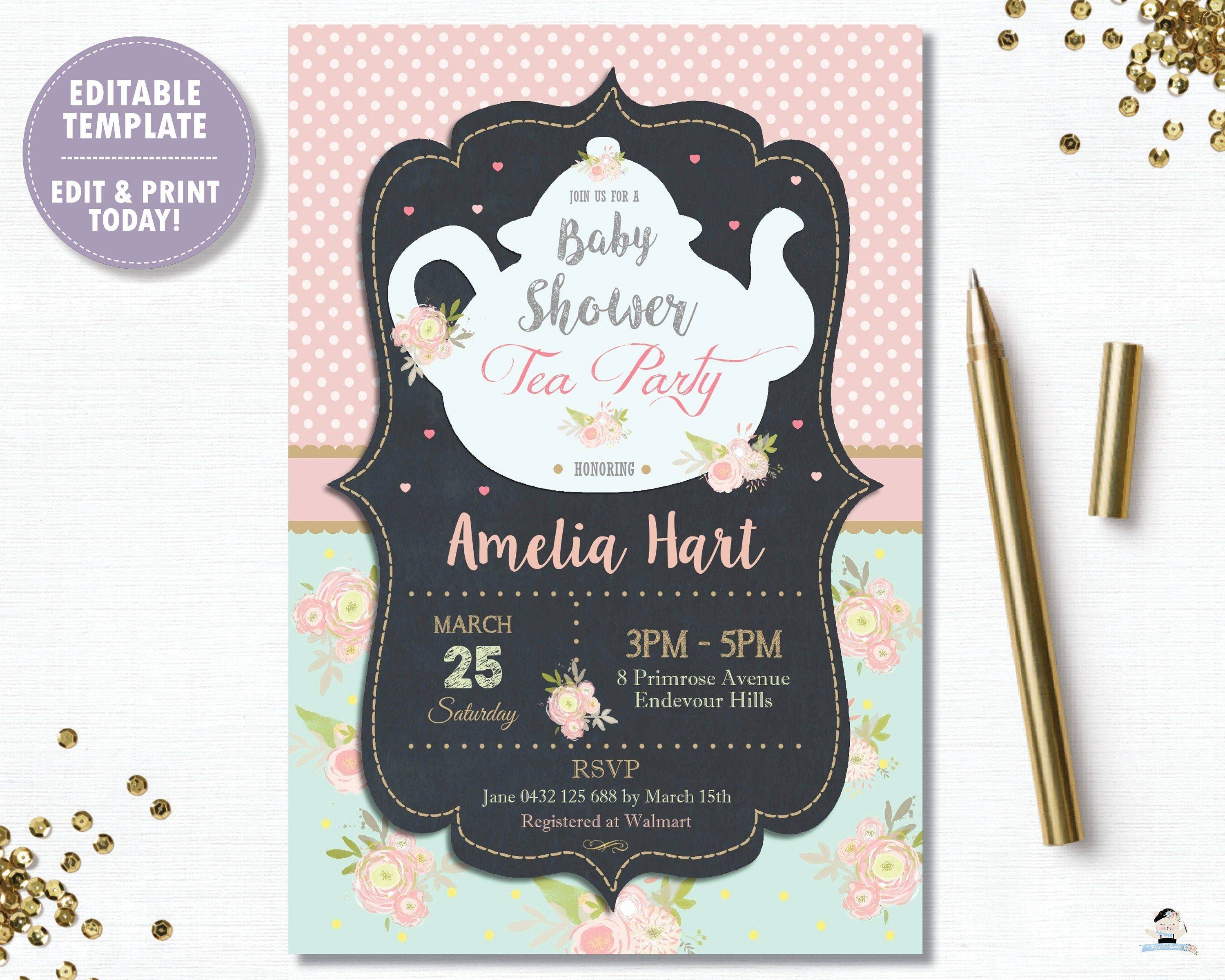 Cute Secret Garden Tea Party Pinkgreen Invitation Zazzlecom Tea