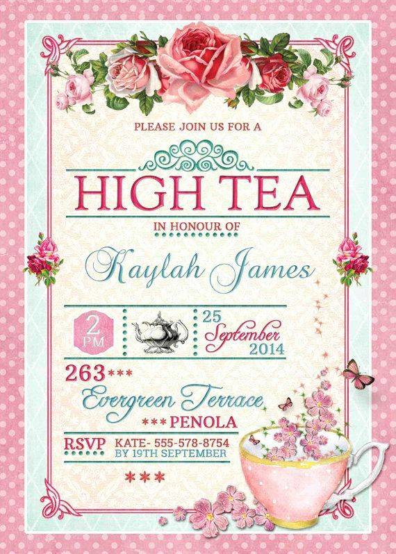Tea Party Invitation Bridal Tea Party Garden Tea Party
