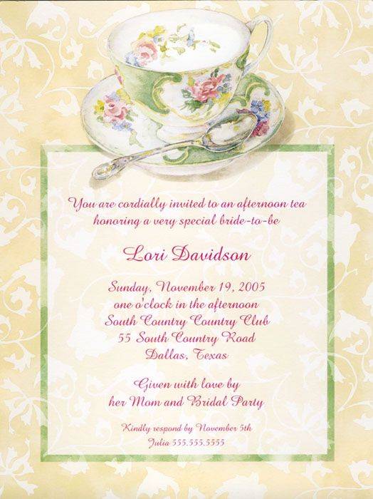 High Tea Invitations Ideas