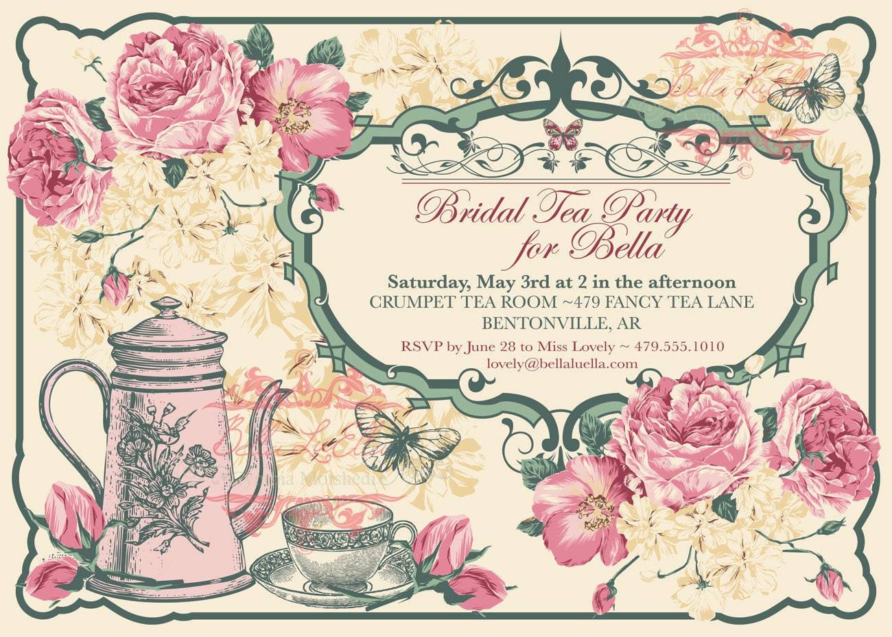 Tea Party Invitation Printable High Tea