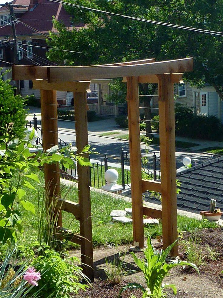 Torii Japanese Gate Garden Wooden Arch Vintage Style Asia Feng