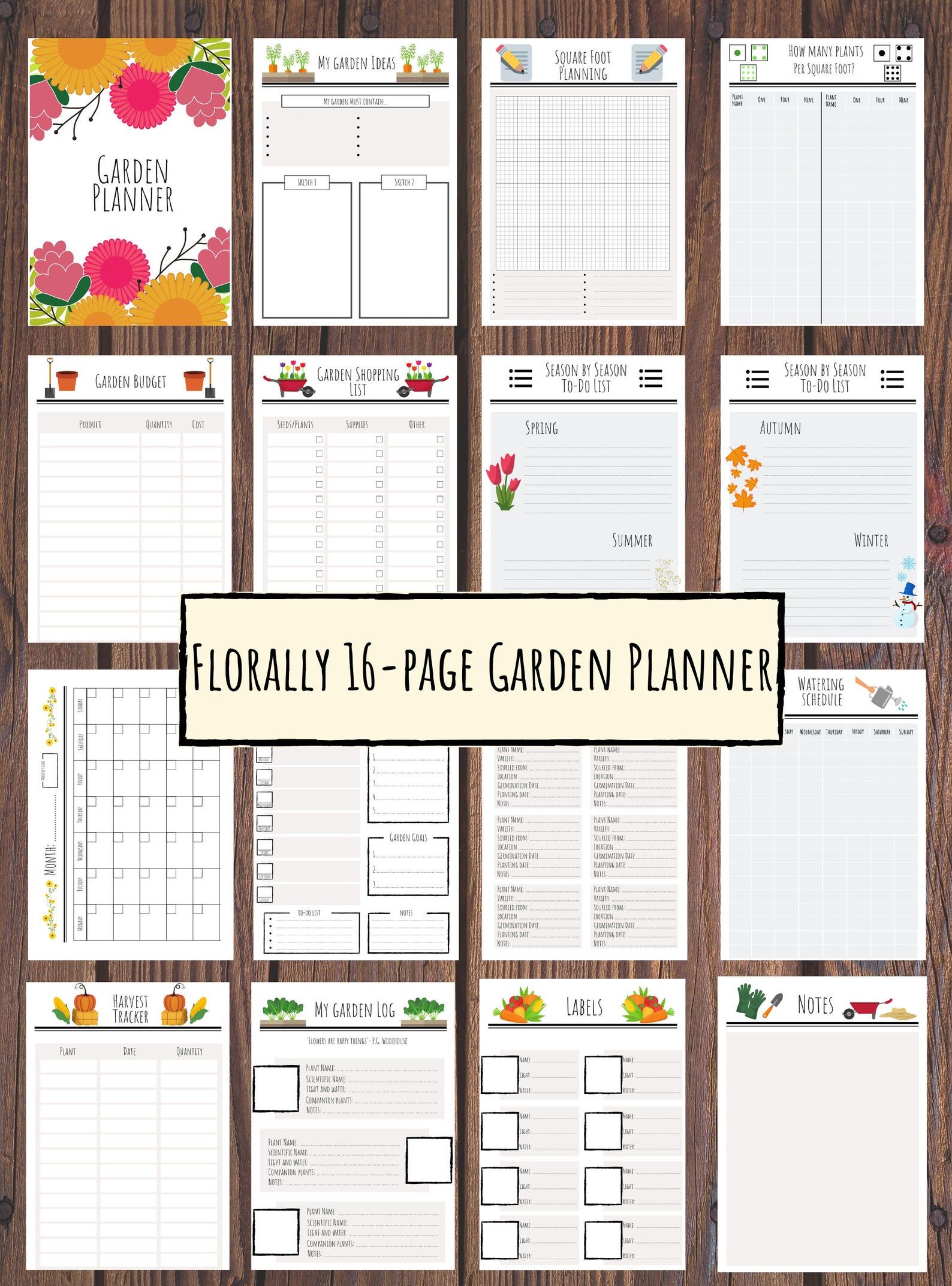 Garden Journal Pages