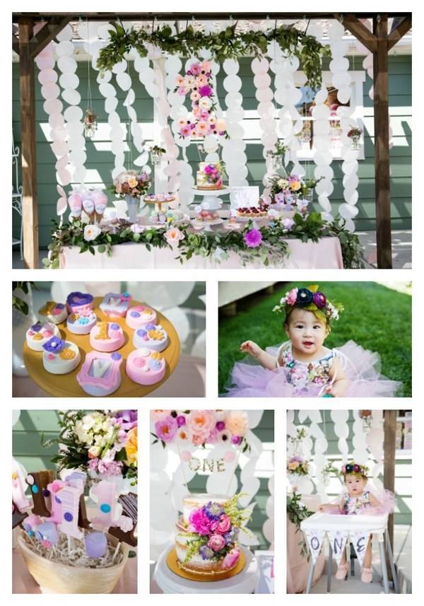 Addisons Floral Garden First Birthday Party
