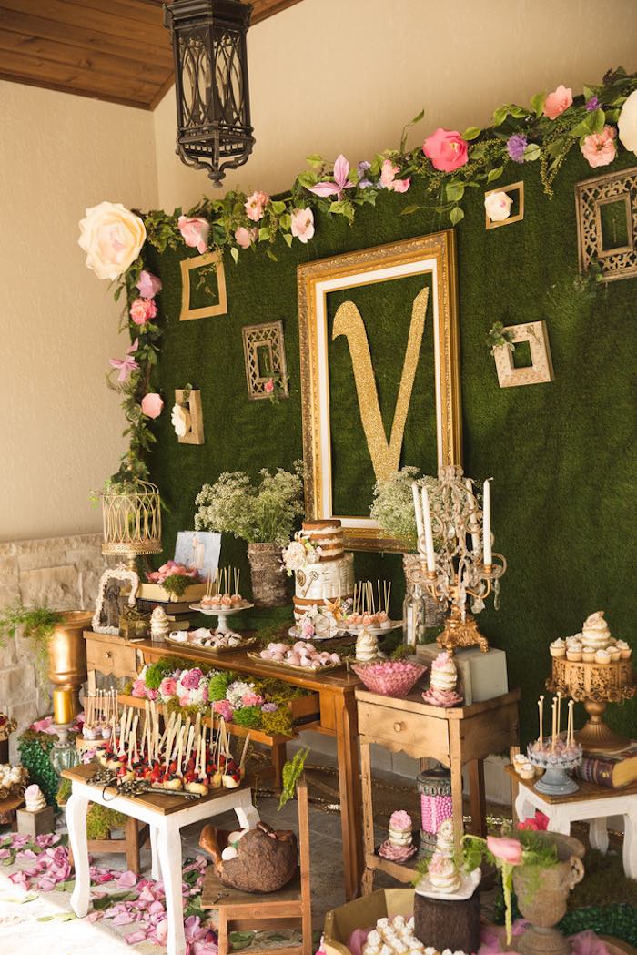 Karas Party Ideas Vintage Enchanted Garden Birthday Party