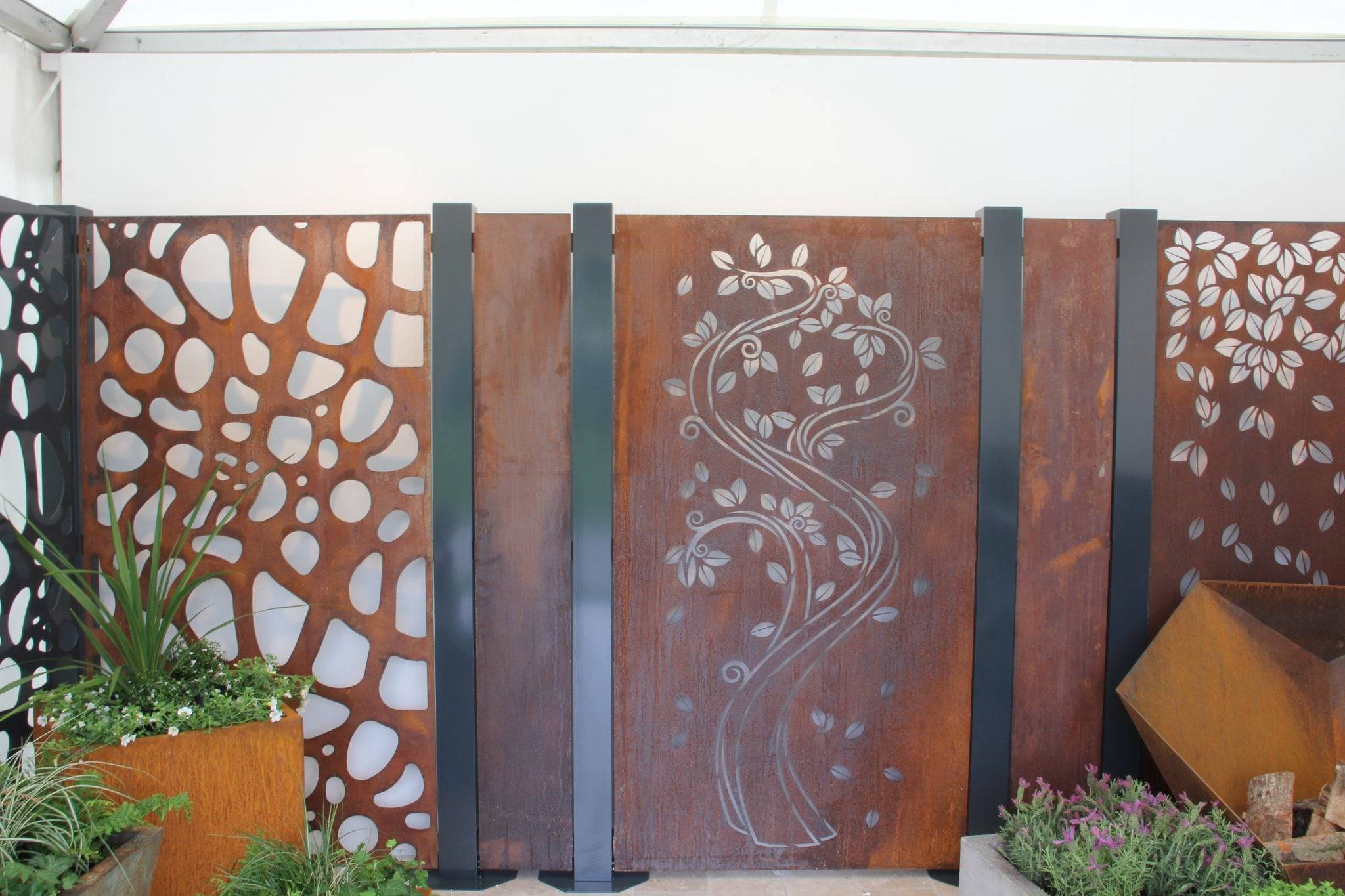 Branch Metal Privacy Screen Decorative Panel Outdoor Garden