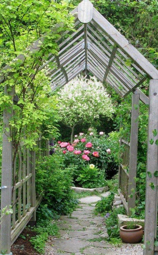 English Cottage Garden Arbor Gate Backyard