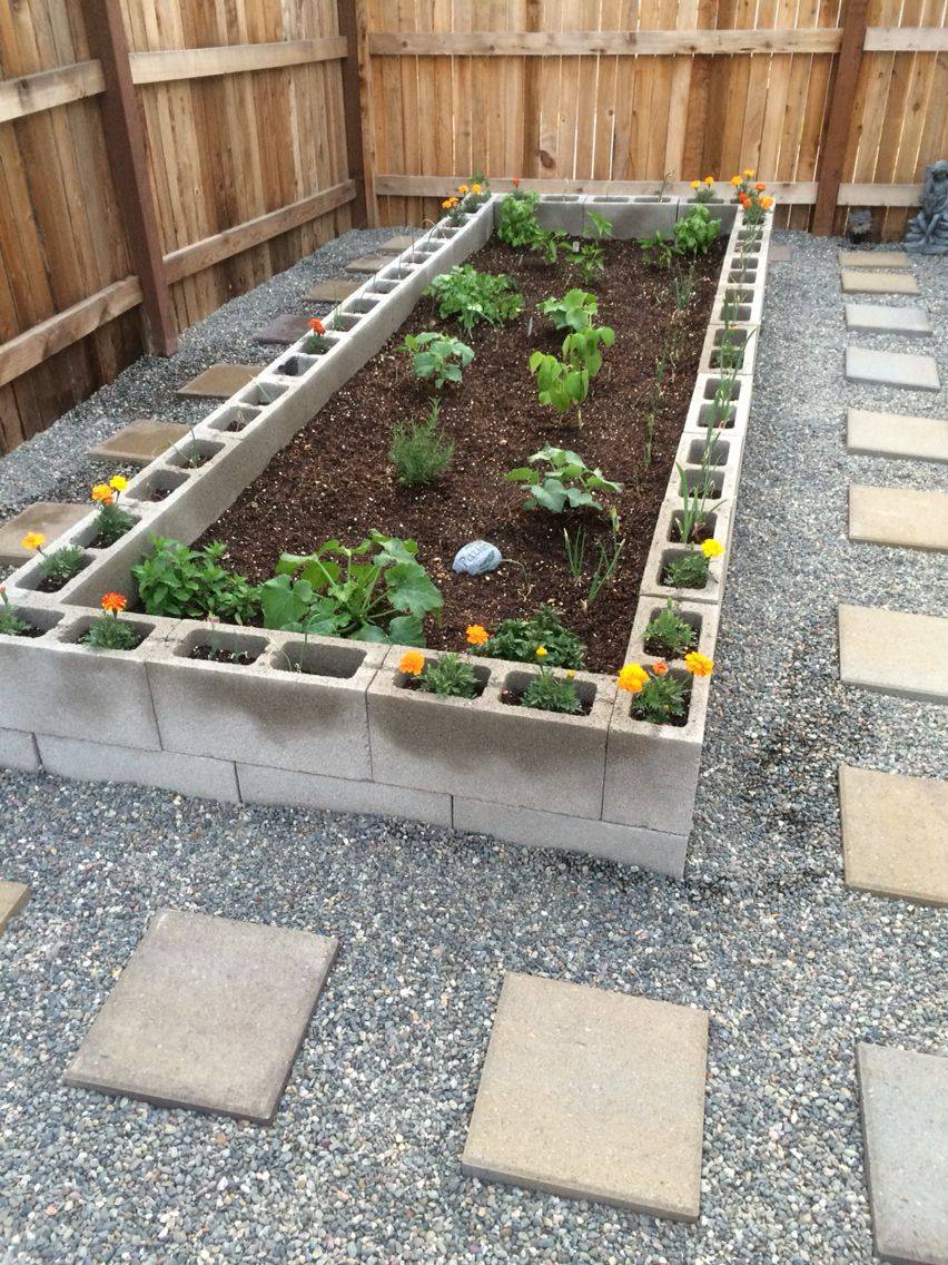 Concrete Block Raised Bed