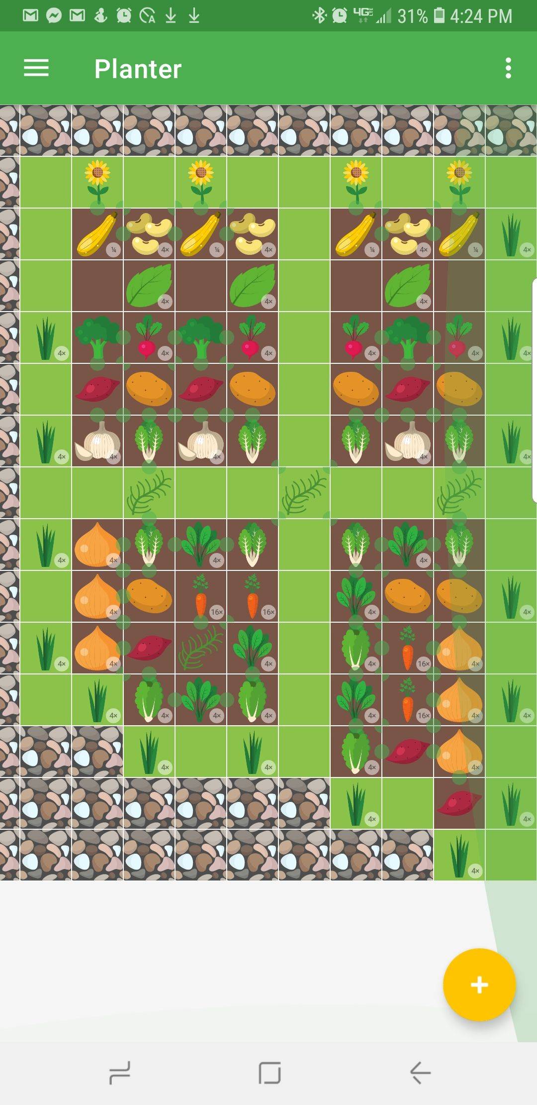 Square Foot Gardening Planting Chart