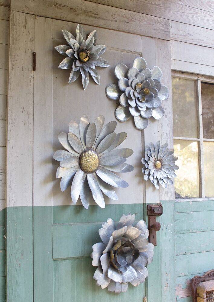 Large Metal Flower Wall Art Garden Flower Wall Decor Metal