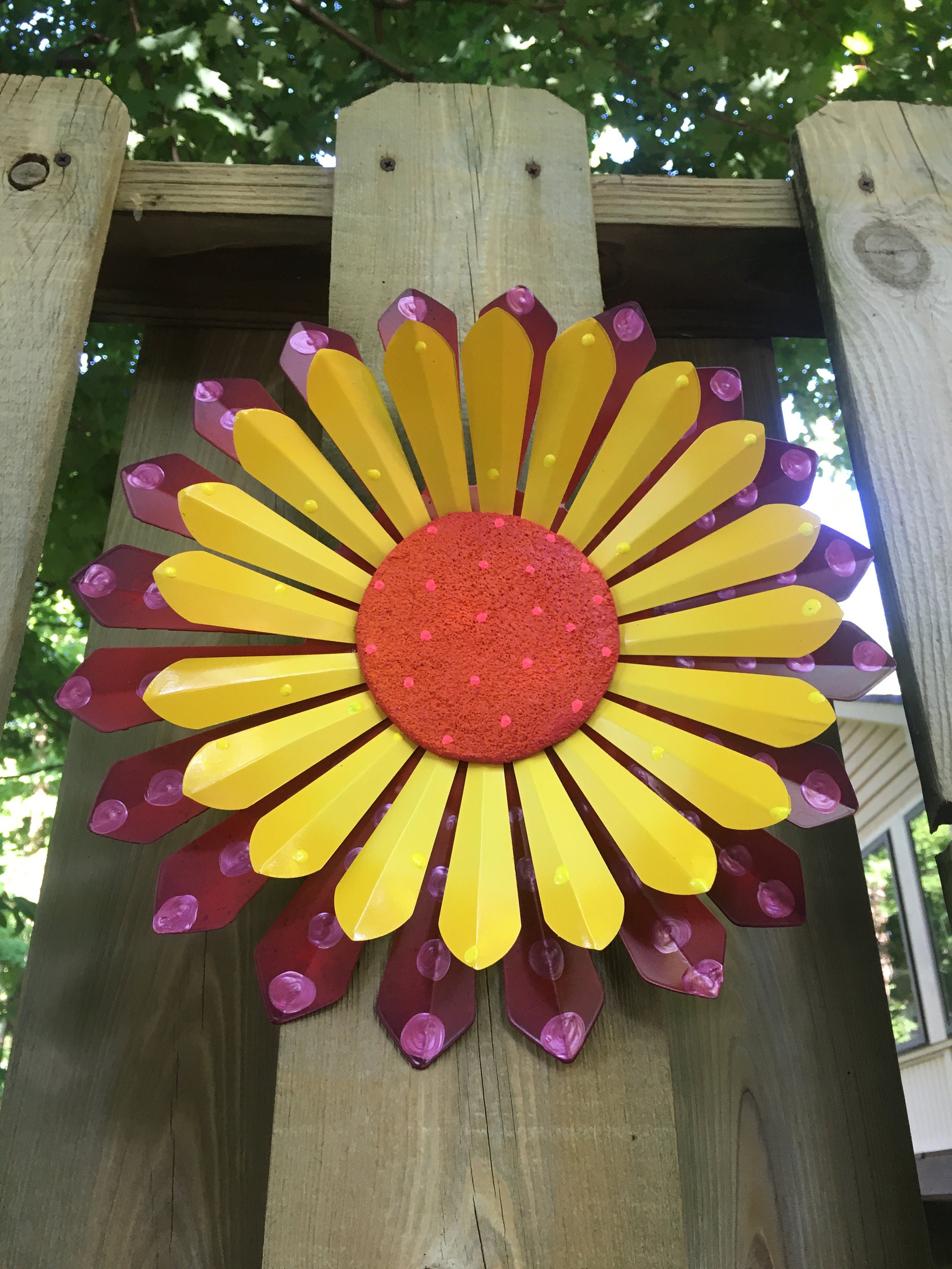 Metal Wall Flowers Garden Wall Art Fence Flowers Outdoor Metal Flower