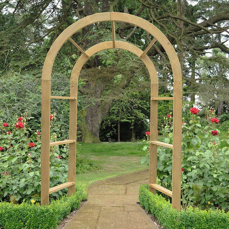 Outsunny Wooden Garden Arch Outdoor Walkway Arbor