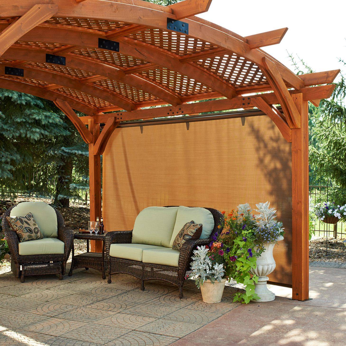 Pergola Outdoor Patio Reclaimed Wood Backyard Design