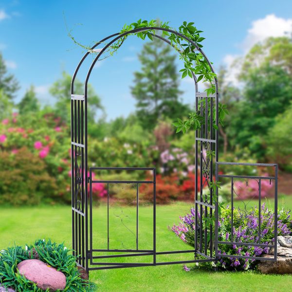 Uk Garden Supplies Heavy Duty Black Metal Arch