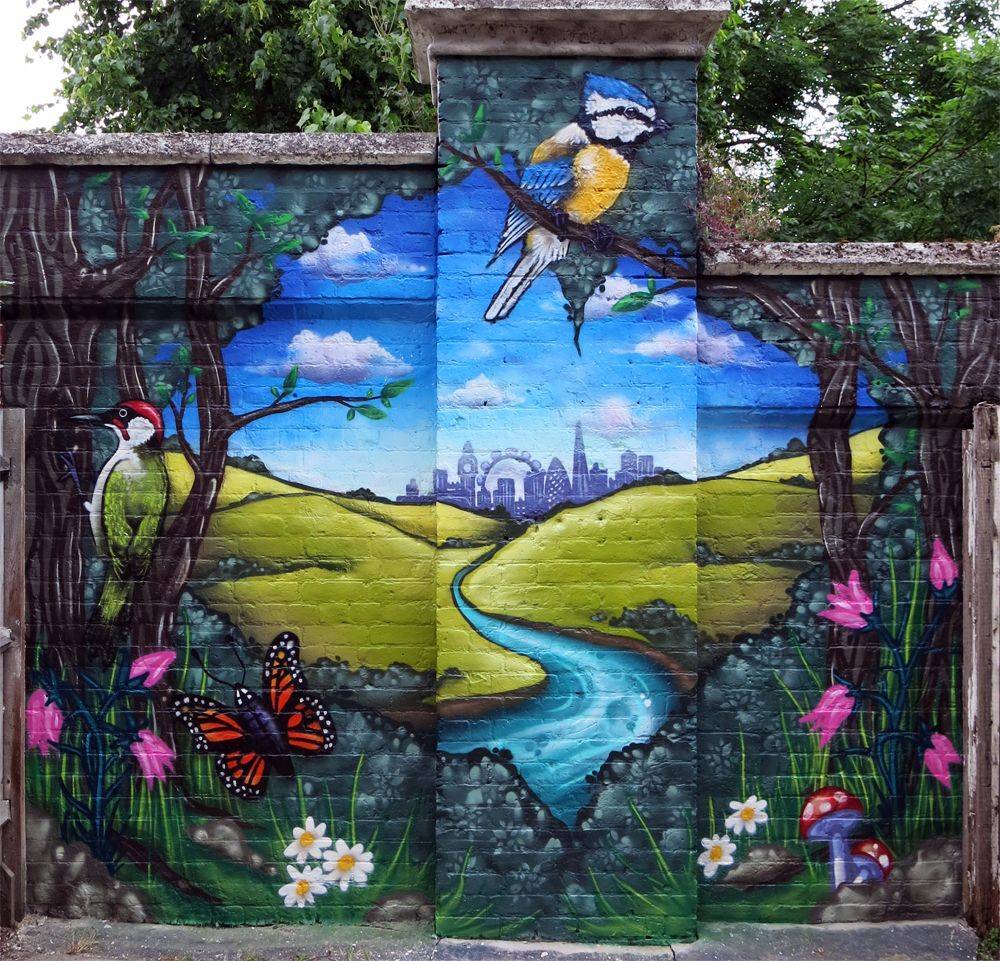 Garden Flower Graffiti Garden Mural