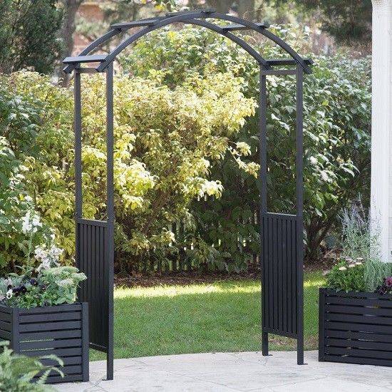 Cocoarm Black Metal Garden Arch Heavy Duty Strong Tubular Arbor
