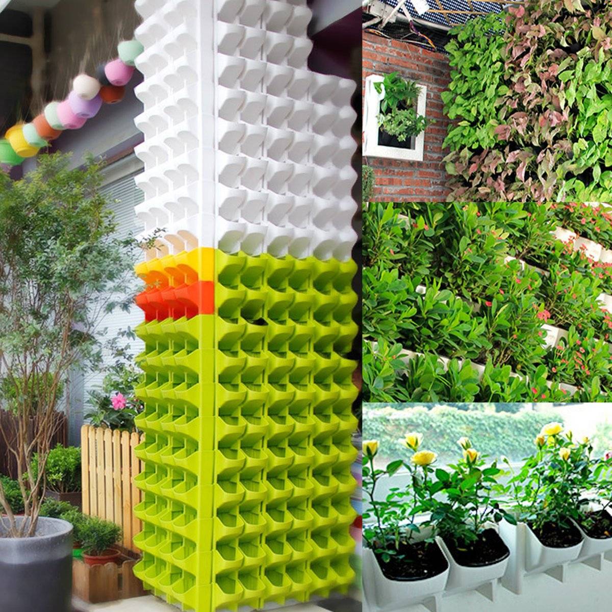 Pocket Stackable Vertical Wall Planter Self Watering Hanging Flower