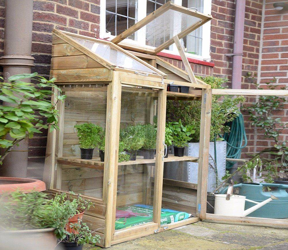 Forest Garden Vale Wooden X Toughened Glass Greenhouse Departments