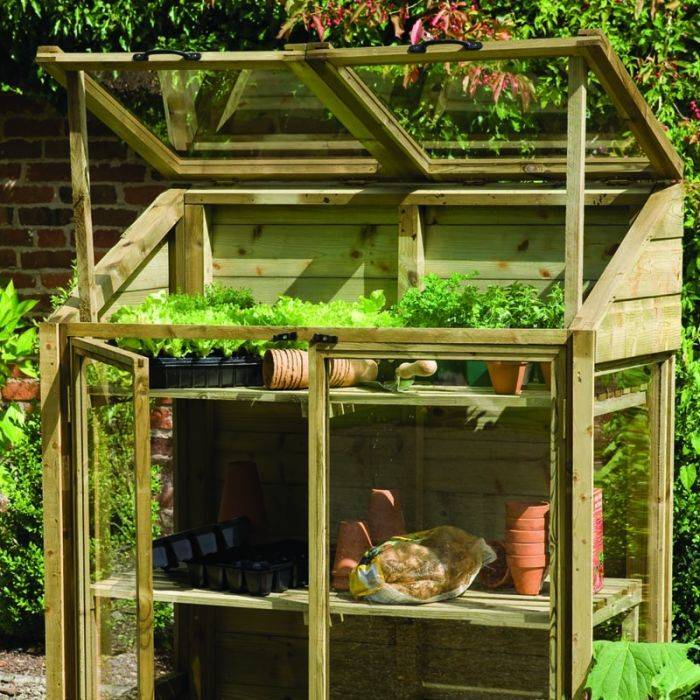 Forest Garden Wooden Mini Greenhouse