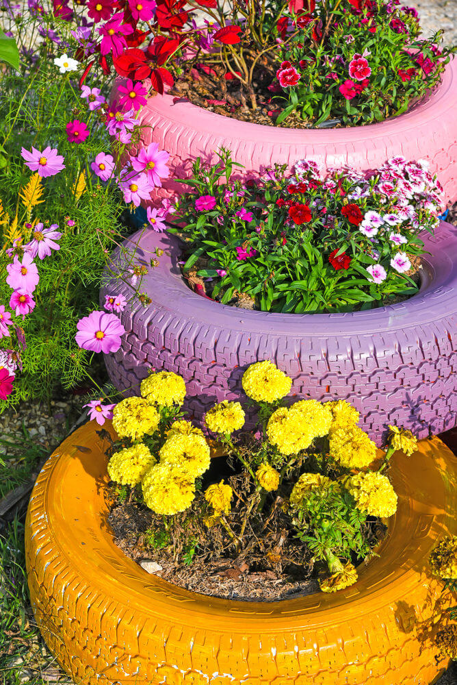Painted Tire Planters