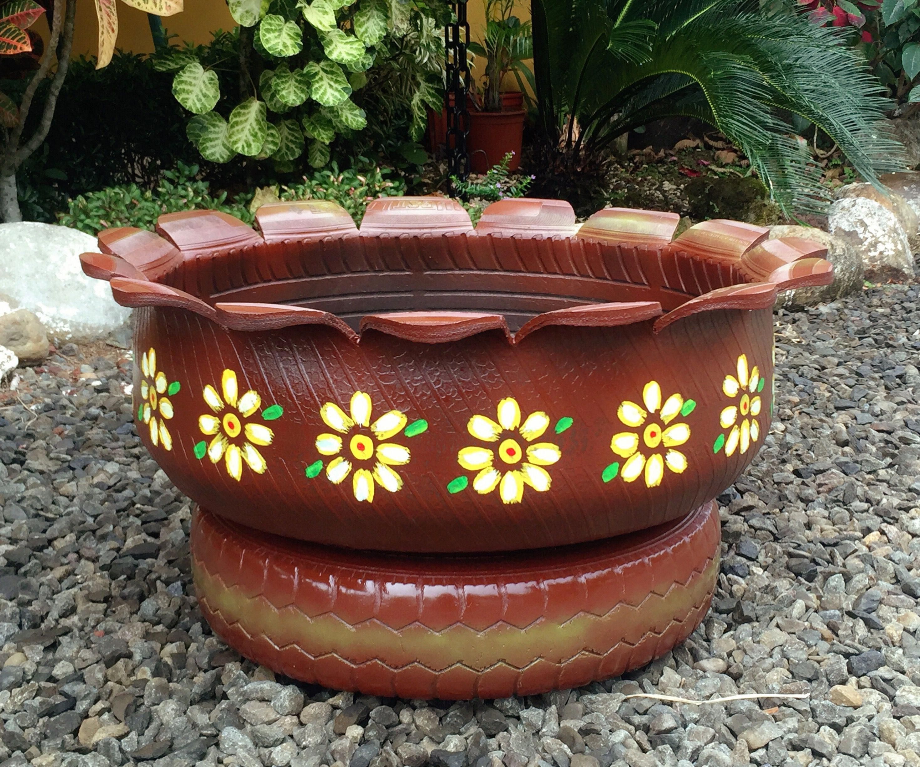 Painted Tire Planters