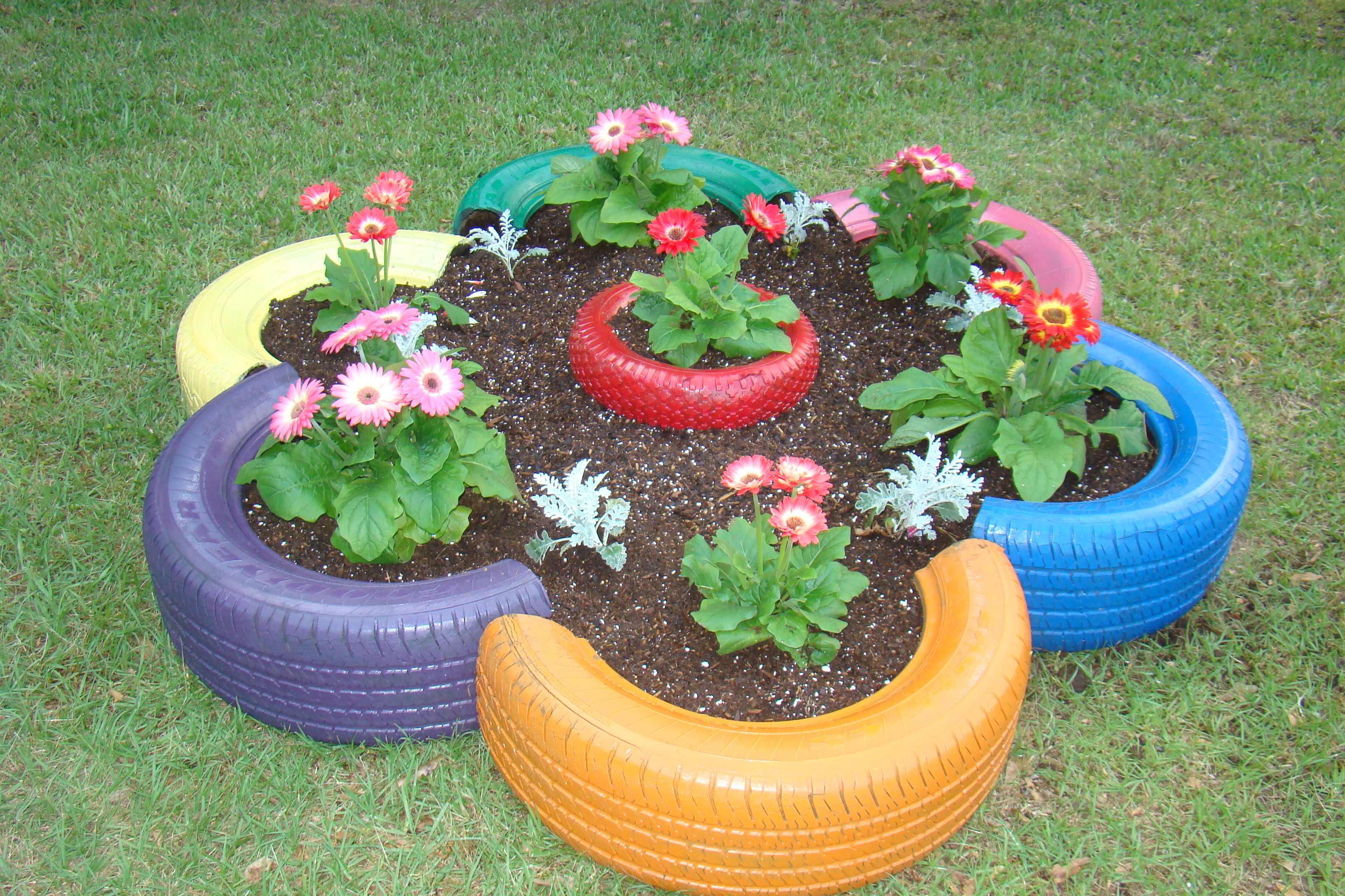 Painted Tires Tire Garden