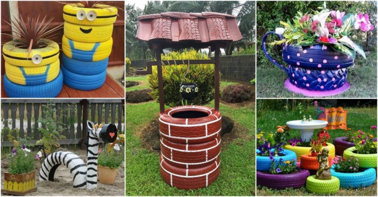 Colorful Tire Planters