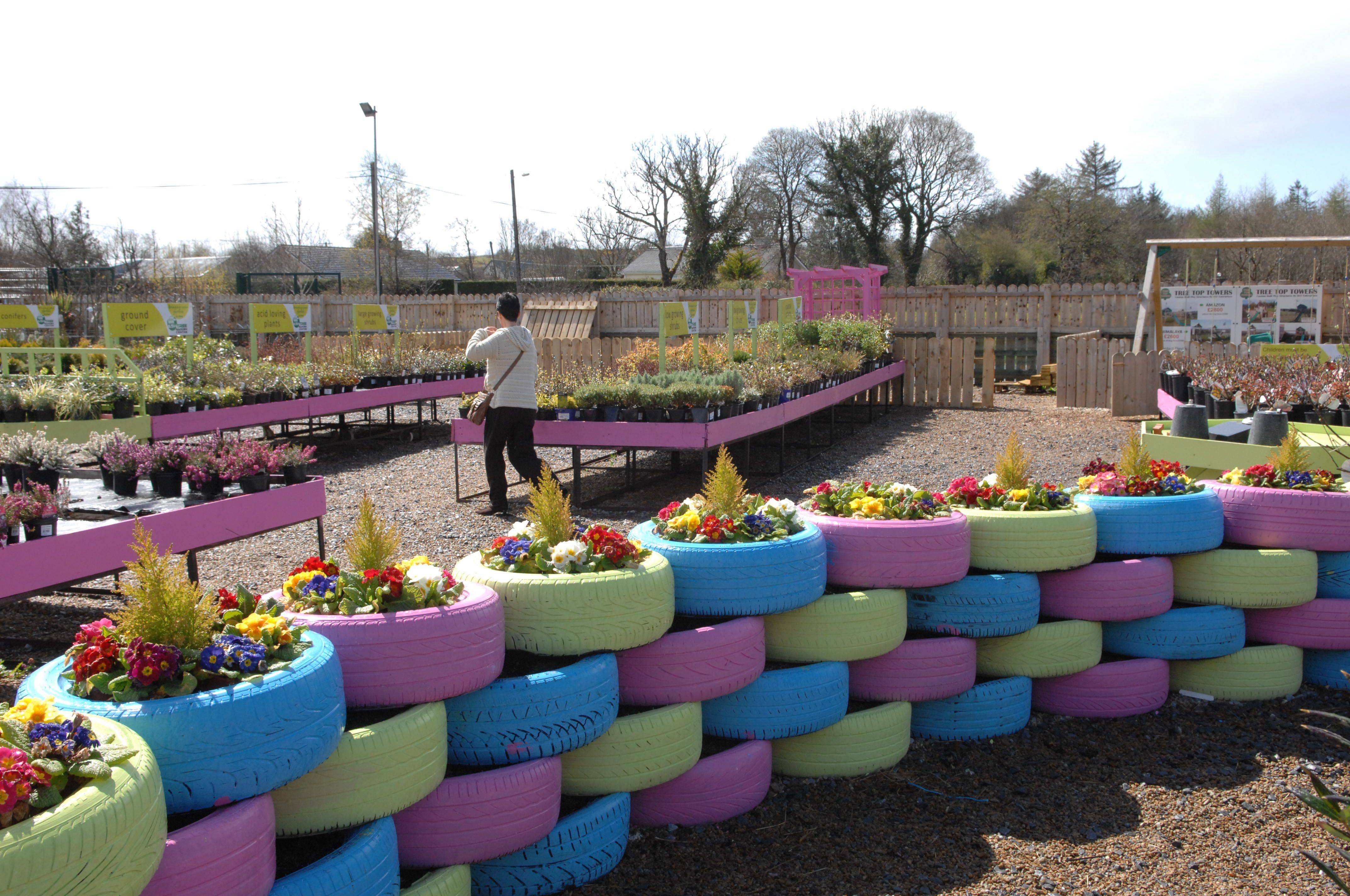 Gardening Garden Design Tire Planters
