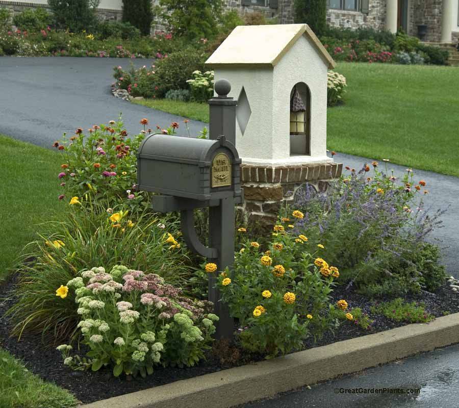 Flowers Around Mailbox Change With Seaons Found Rock For Border