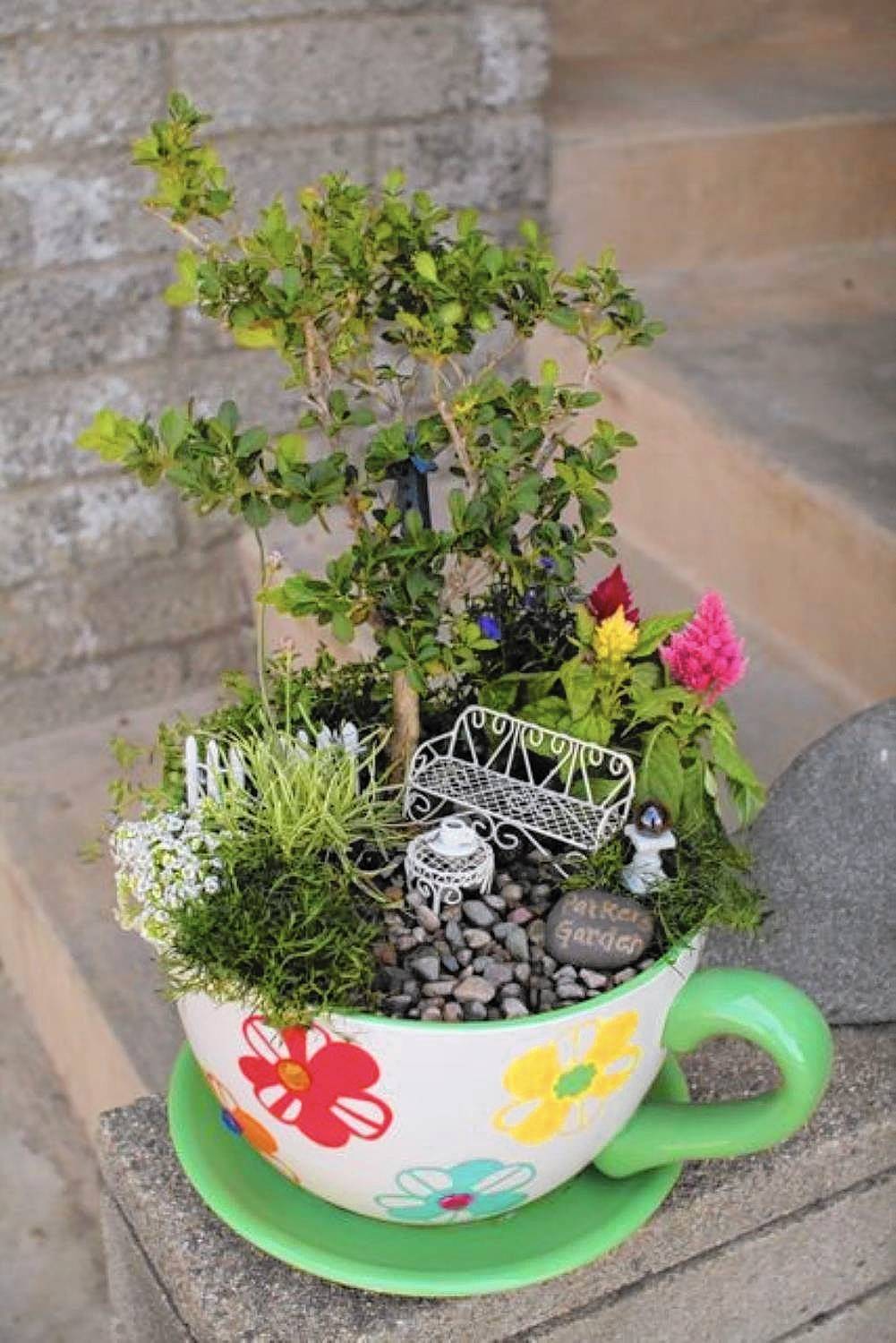 My St Teacup Gnome Garden