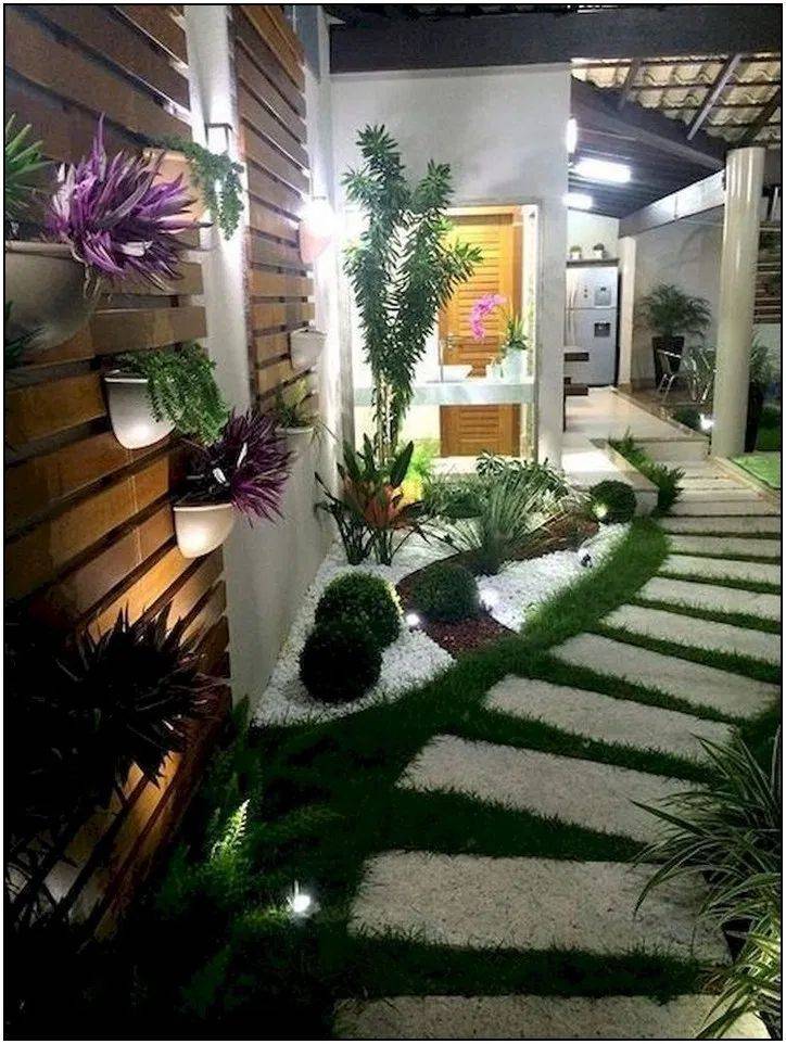 Cute Front Yard Courtyard Landscaping Ideas Abchomy