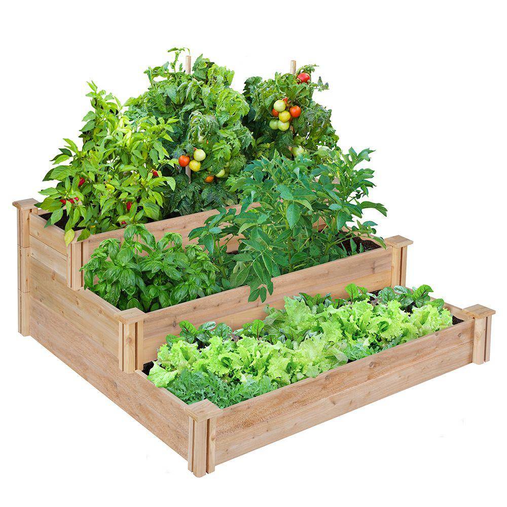 Multilevel Rustic Raised Garden Bed