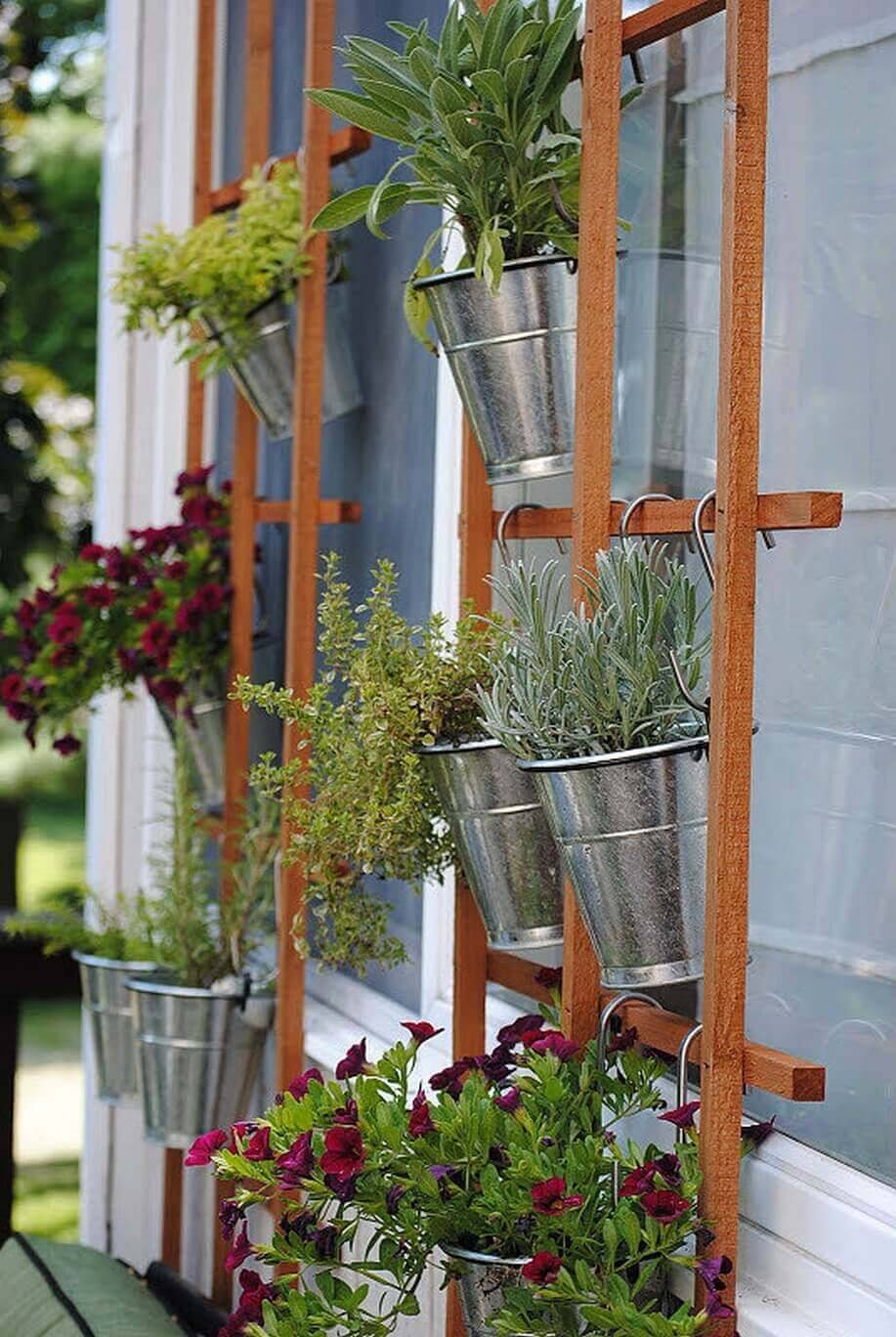 Upcycled Upside Down Hanging Herb Garden