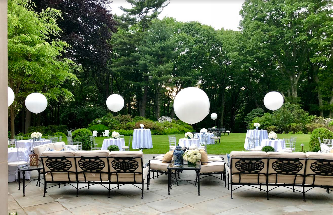 Tented Blue And White Graduation Party