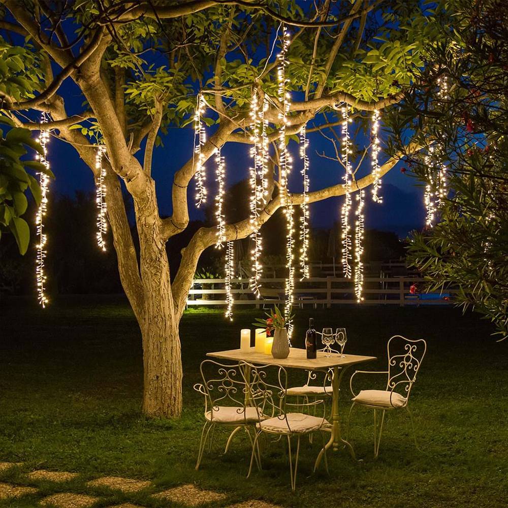 Backyard Anniversary Dinner Party Outdoor Party Lighting