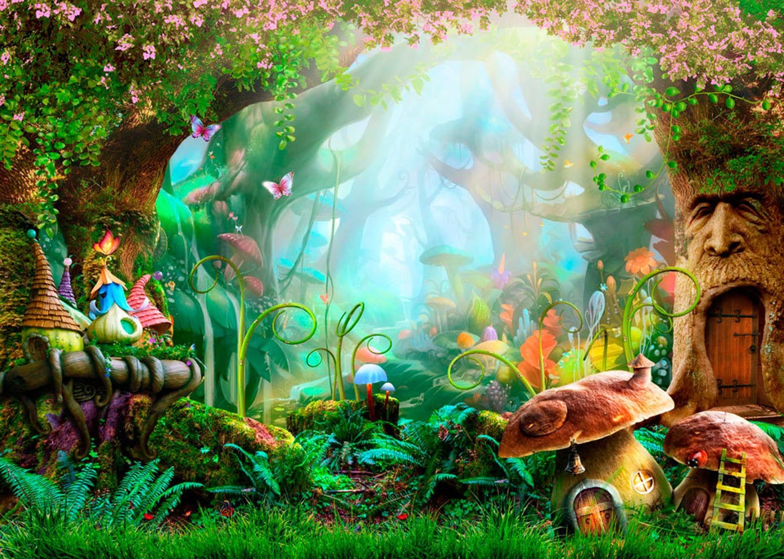 Mushroom Forest Print Tapestry Wall Hanging Art Decoration