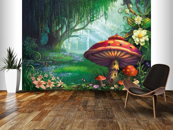 Wall Mural Children Fantasy Fairy Forest Bedroom Nursery