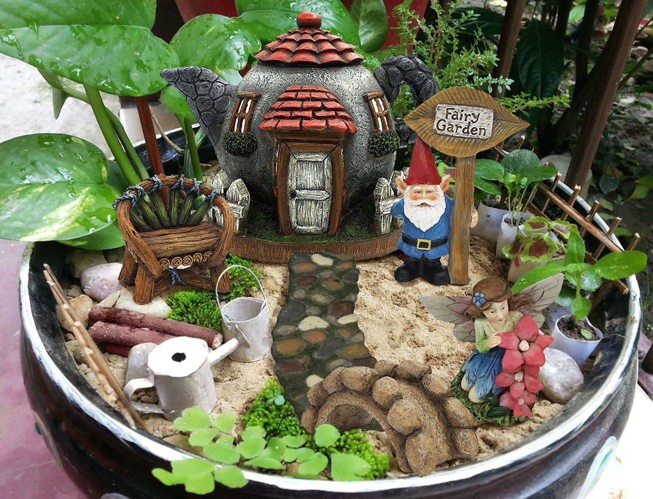Dollhouse Miniature Garden Gnomes Fairy Garden Supplies Craft