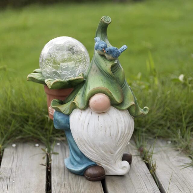 Hotbest Garden Gnome Statue Resin Garden Figurine Outdoor Gnome