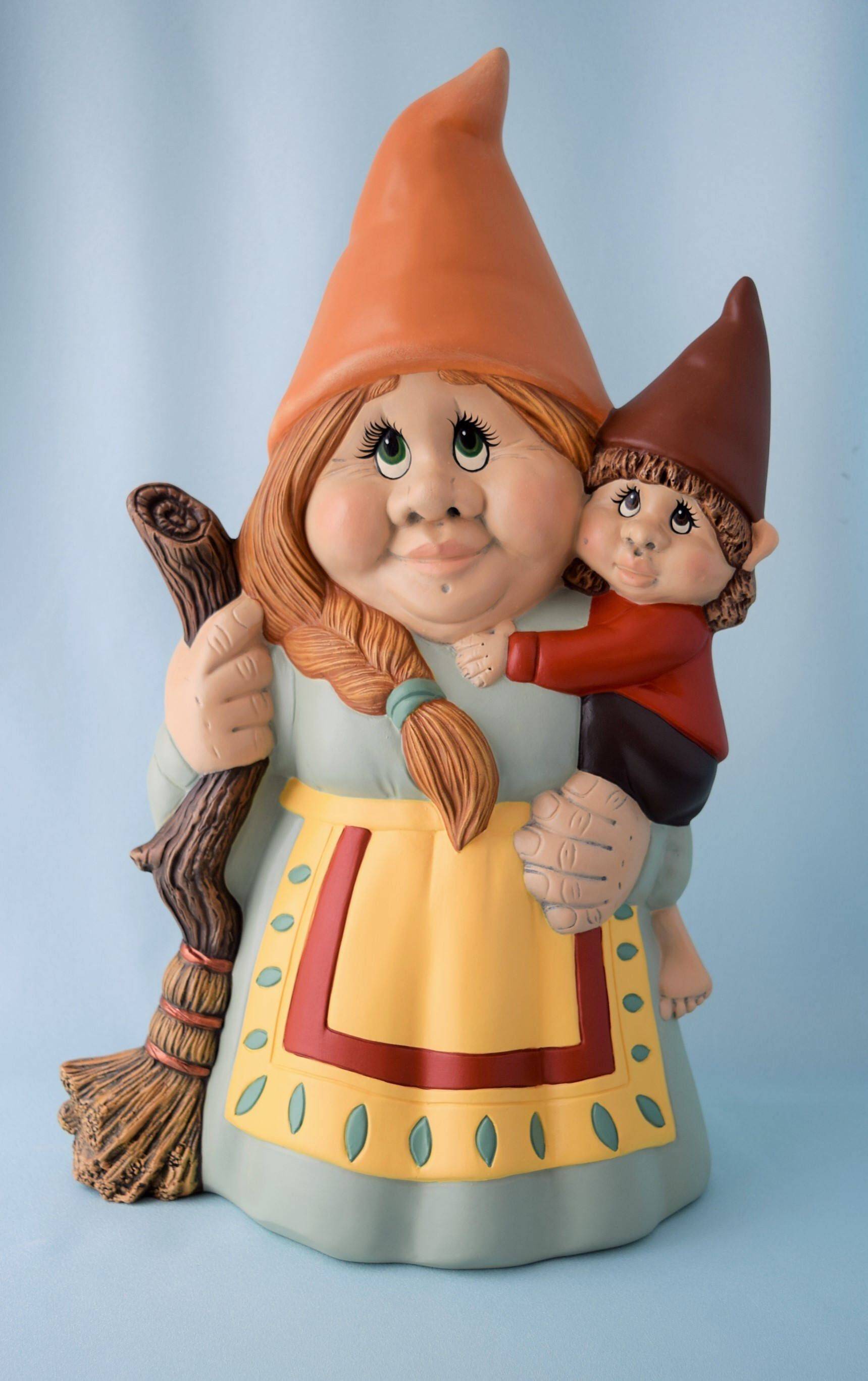 Miniature Girl Gnome Standing Fairy Garden Figurine Female