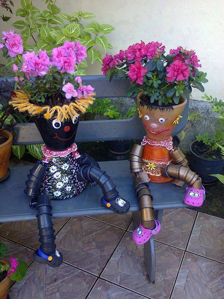 Clay Flower Pot People