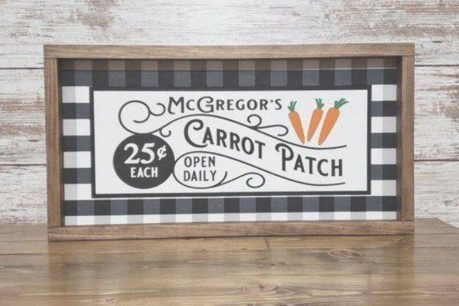 Carrot Sign Wooden Farm Stand Vegetable Sign Wooden Carrots