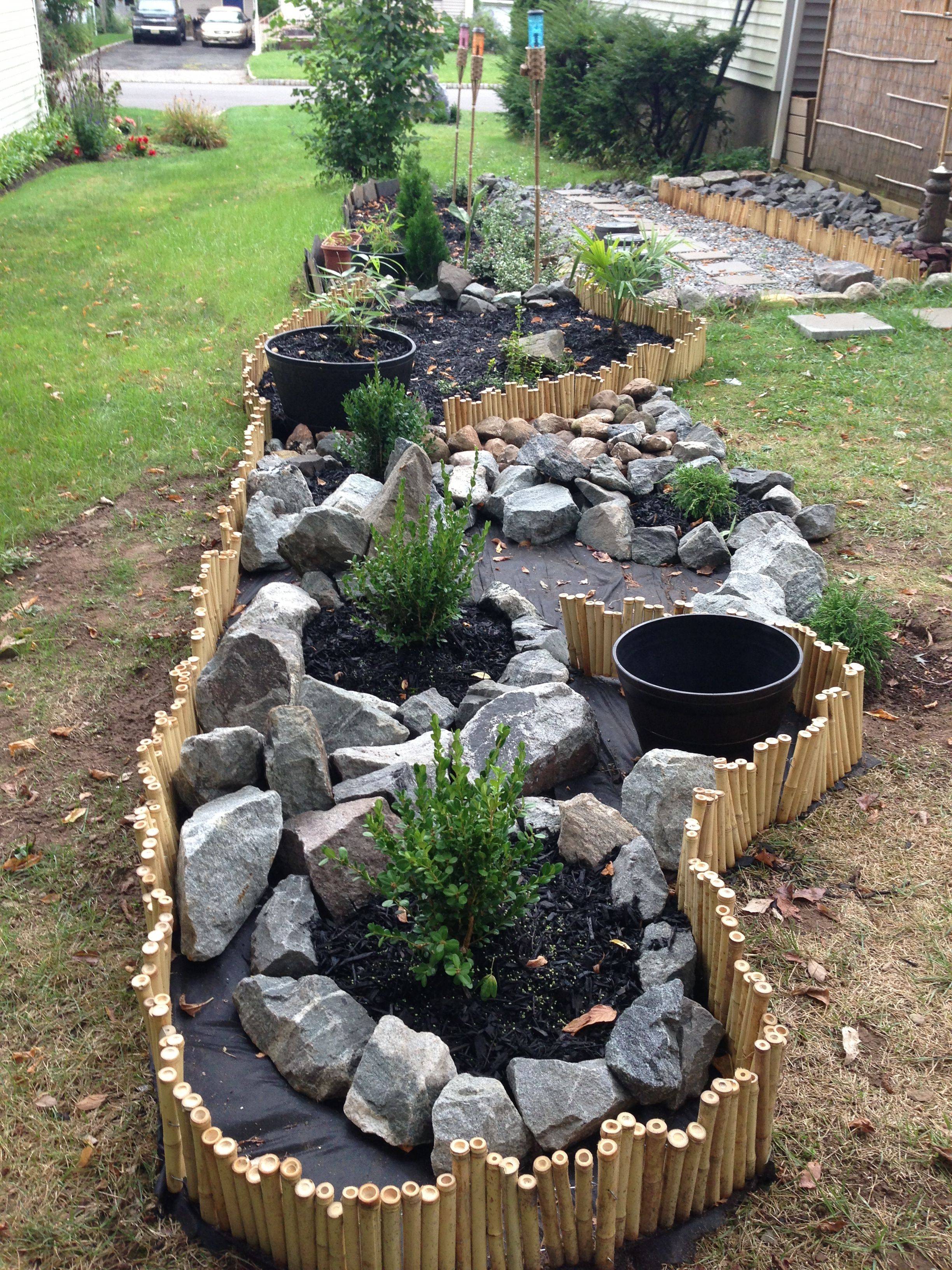 Natural Black Bamboo Border Bamboo Garden Fences