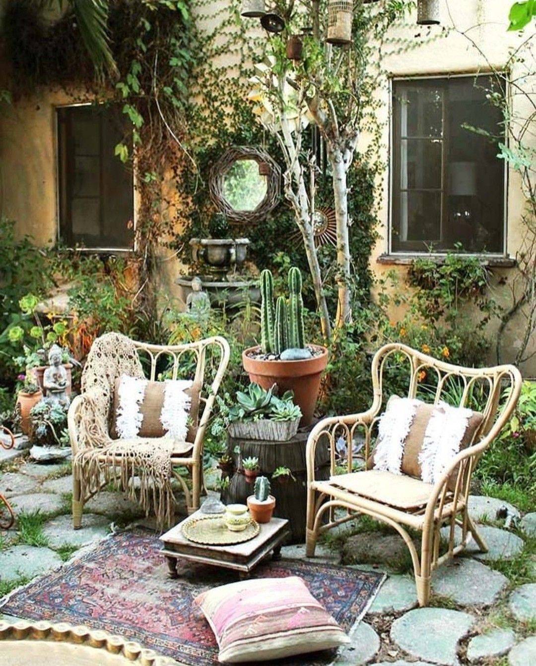 Cute Bohemian Garden Design Ideas