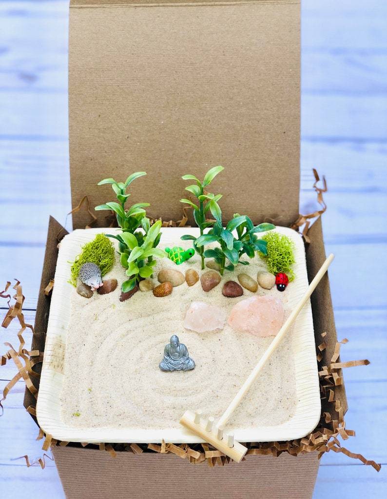 Meditation Decor Mini Zen Garden Kit Cubicle Desk